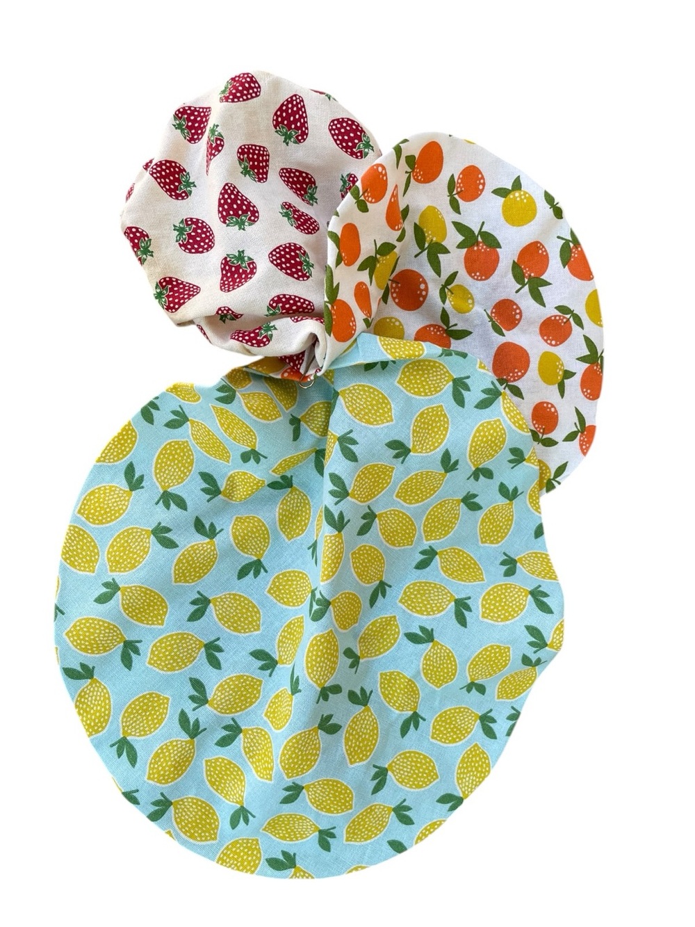 Fruit Pattern Reusable Cotton Bowl Covers Set of 3 - Picture 3 of 4